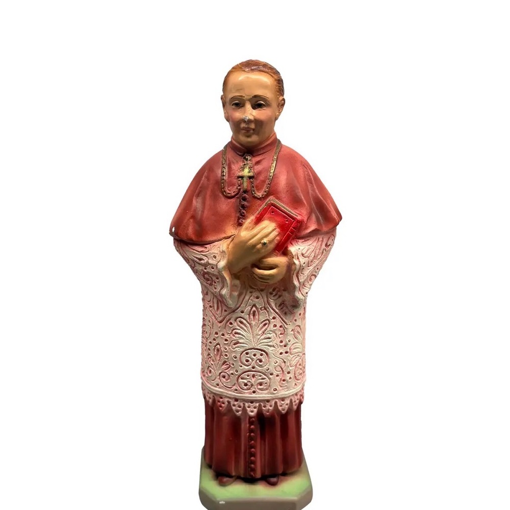 Vintage Columbia Statuary 9” Cardinal Religious Clergyman Chalkware Figurine